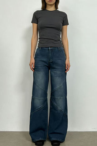 Stylish Wide-Leg Straight Jeans