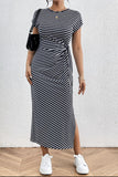 Striped Casual Midi Dress