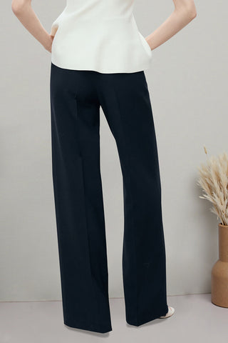 Wide-Leg Button Detail Pants
