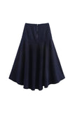 High-Low Denim Flowing Skirt