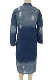 Longline Button-Front Denim Jacket