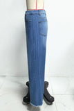 High-Rise Wide-Leg Straight Jeans