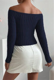 Off-Shoulder Ribbed Sweater