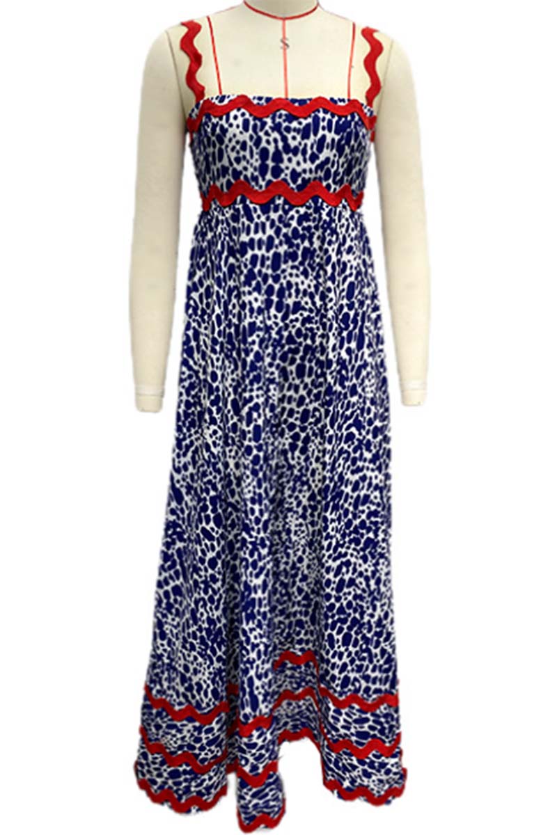 Scalloped-Trim Casual Maxi Dress
