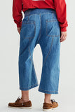 Relaxed-Fit Tie-Waist Denim Pants
