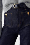 High-Waist Straight-Leg Jeans