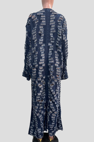 Long Textured Cape Coat