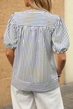 Puff Sleeve Striped Blouse