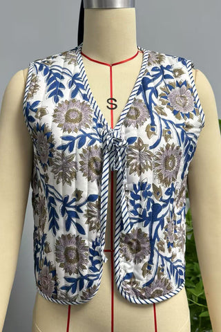 Patchwork Tie-Front Vest