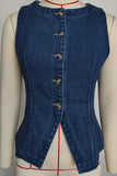 Button-Front Denim Vest