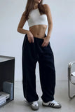 Elastic Waist Relaxed Casual Pants