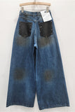 Wide-Leg Denim Straight Jeans