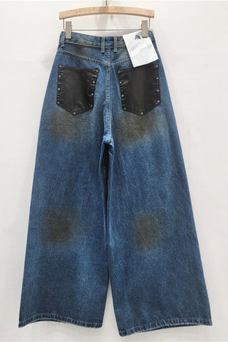 Wide-Leg Denim Straight Jeans