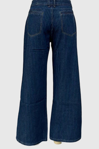 Striped Wide-Leg Jeans