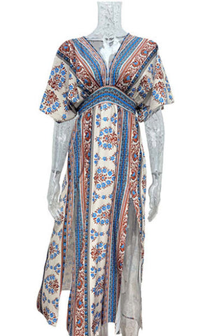 V-Neck Maxi Dress with Side Slits