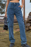 Utility Straight Jeans with Cargo Pockets