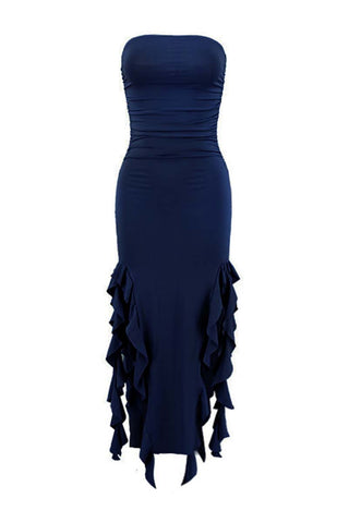 Strapless Ruched Vacation Dress