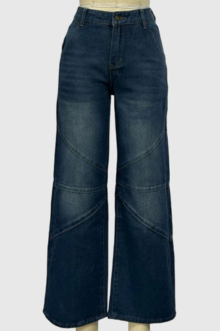 Stylish Wide-Leg Straight Jeans