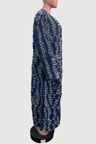 Long Textured Cape Coat