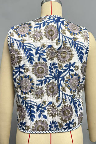 Patchwork Tie-Front Vest