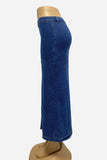 Button-Front Denim Maxi Skirt