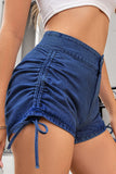 High-Waist Casual Denim Shorts