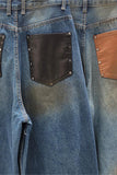 Wide-Leg Denim Straight Jeans