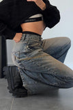 Trendy Wide Leg Denim Jeans