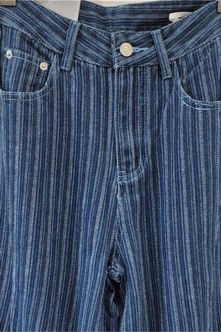 Striped Wide-Leg Casual Pants