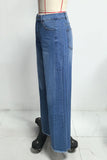 High-Rise Wide-Leg Straight Jeans