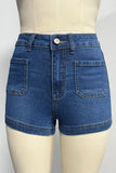 High-Waist Denim Shorts