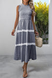 Ruffled Smocked Midi Dress