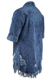 Distressed Button-Front Denim Dress