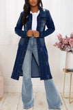 Longline Button-Front Denim Jacket