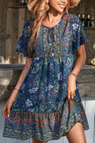 Patterned V-Neck Summer Dress