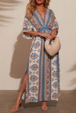 V-Neck Maxi Dress with Side Slits