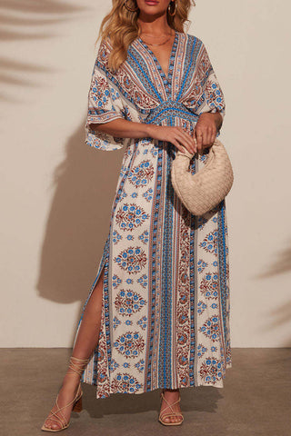 V-Neck Maxi Dress with Side Slits