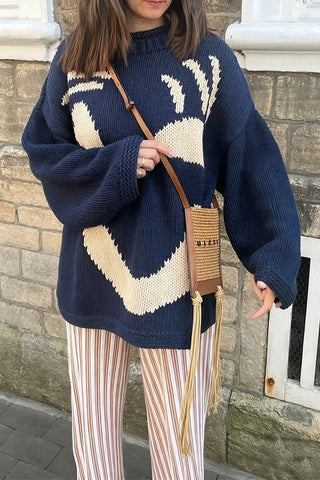 Playful Face Knit Sweater