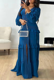 V-Neck Maxi Dress with Lace Panelling