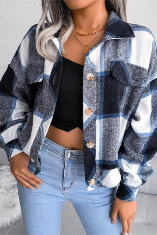 Button-Down Plaid Jacket