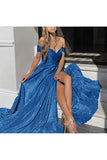 Off-Shoulder Evening Gown with Flare