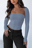 Off-Shoulder Long Sleeve T-Shirt