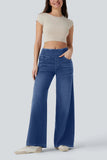 High-Waist Wide Leg Denim Jeans