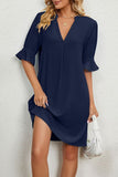 V-Neck Casual A-Line Dress