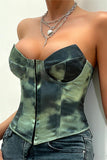 Strapless Artistic Print Corset Top