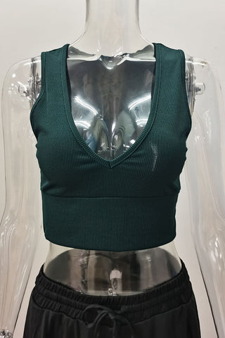 V-Neck Ribbed Tank Top