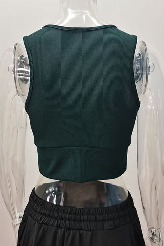 V-Neck Ribbed Tank Top