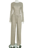 Striped Long-Sleeve Casual Pants Set