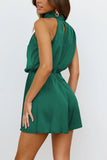 Sleeveless Halter Mini Dress