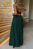 Ruffle Crop Top and Maxi Skirt Set
